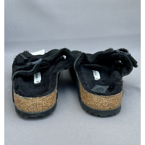 Birkenstock Arizona Shearling Suede Leather Black Sandals 11 Men\'s / 44EU NWB main image 6